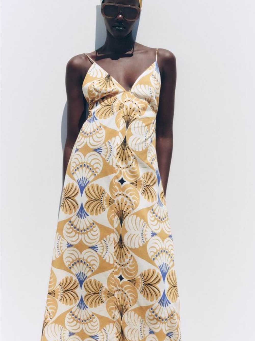 Zara Flowy Printed Midi Dress – Size M – Like New